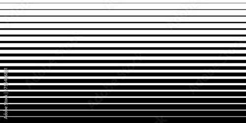 Half tone line pattern. Faded halftone black lines. Fading gradient background. Horizontal abstract geometric texture with parallel stripes. Gradient pattern. Vector illustration on white background.