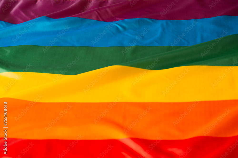 Obraz premium The rainbow flag is a symbol of lesbian, gay, bisexual, transgender, and queer (LGBT) pride and LGBT social movements in use since the 1970s.
