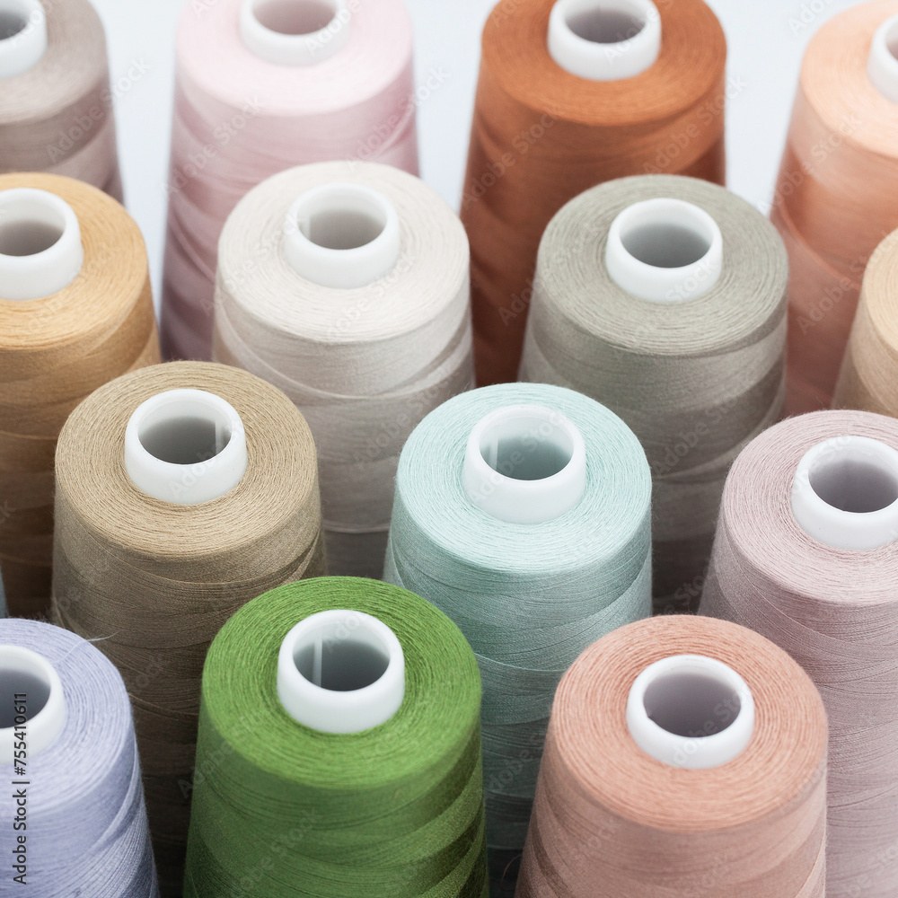 Thread spools background. Various colors sewing kit. Collection of threads. Pastel colors. Sew threads. Colorful hobby background. Tailor shop texture. Thread spools background. Various colors sewing kit. Collection of threads. Pastel colors. Sew threads. Colorful hobby background. Tailor shop texture.