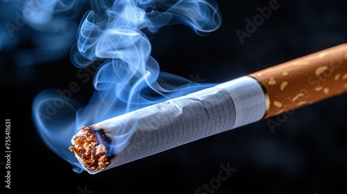 Close Up of a Cigarette Emitting Smoke