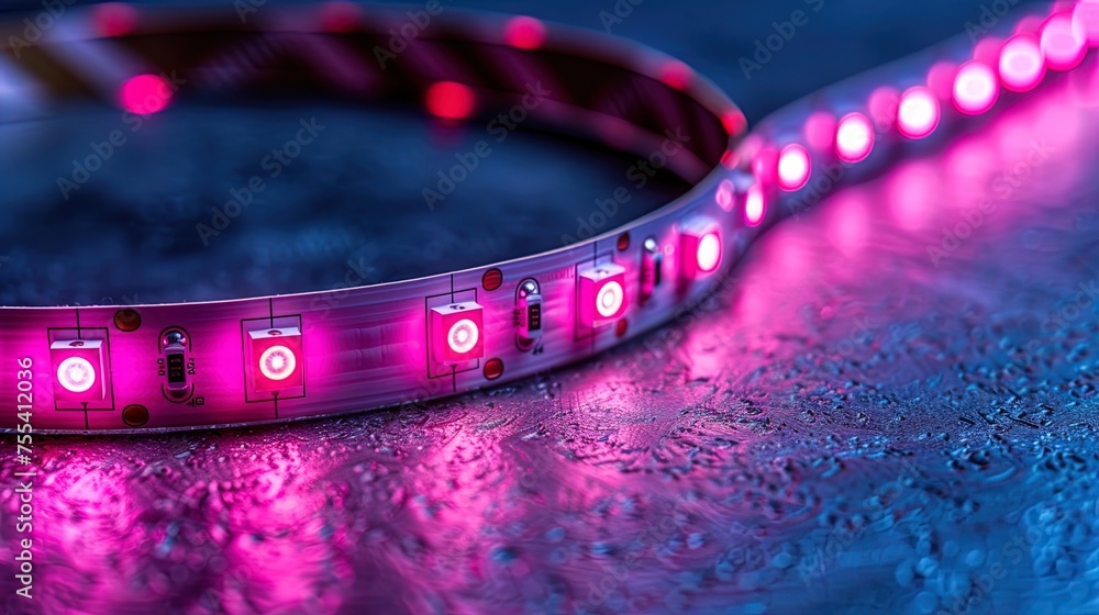 Close Up of a Pink Light Strip