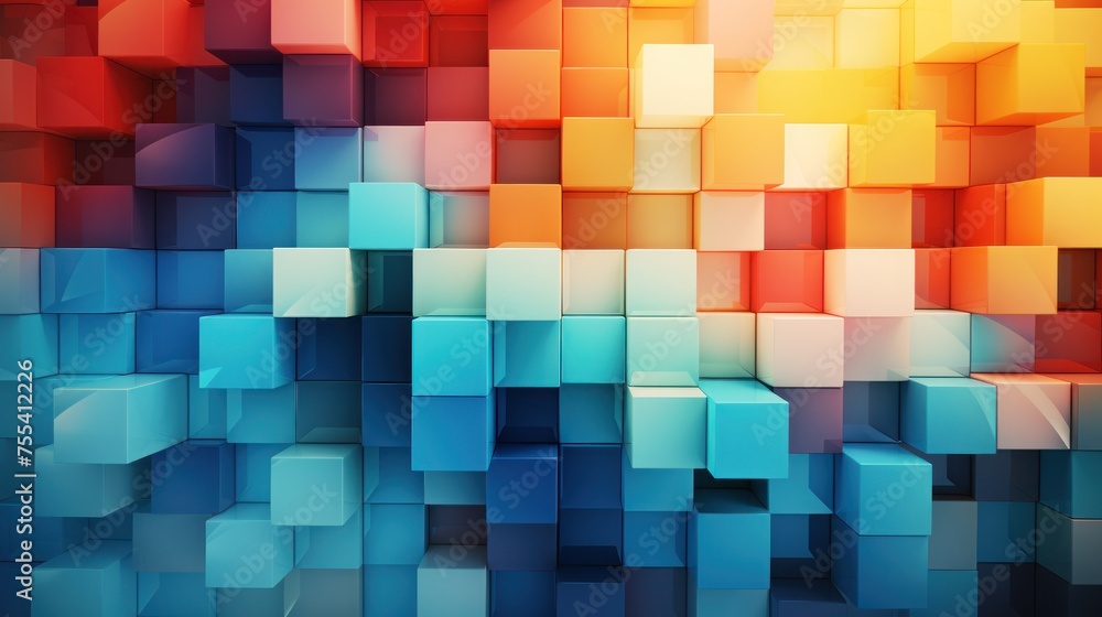 A colorful image of blocks in various colors and sizes - obrazy, fototapety, plakaty 