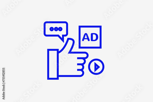 effective advertising illustration in line style design. Vector illustration.