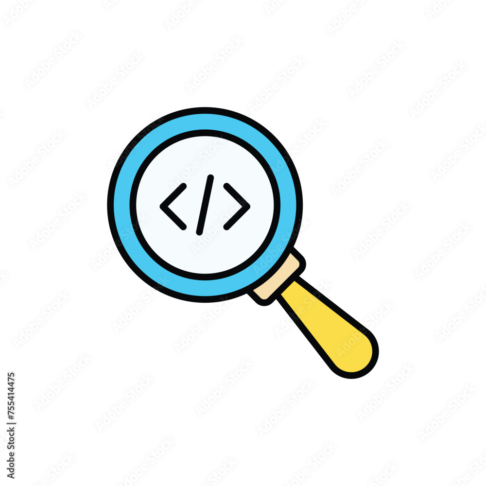 Magnifying Glass icon design with white background stock illustration Magnifying Glass icon design with white background stock illustration
