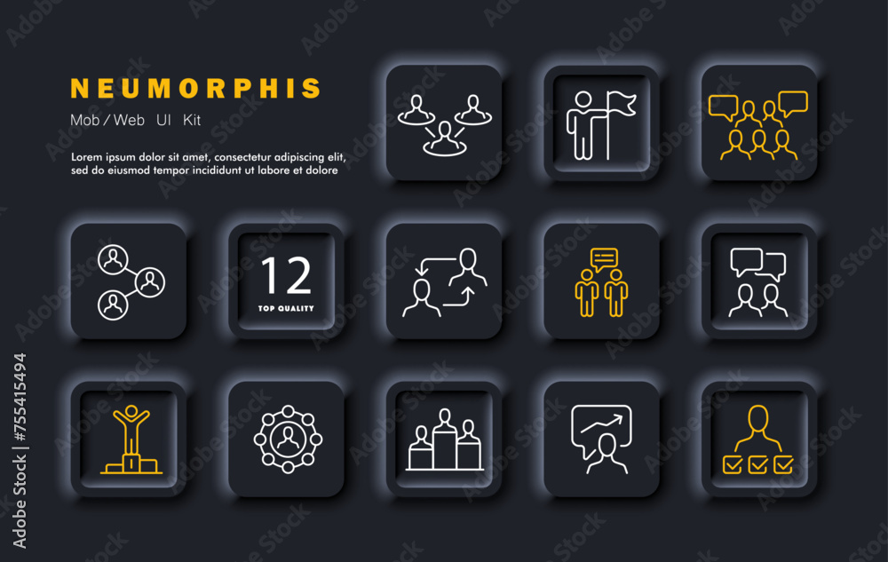 Neomorphism style. Vector line icon Neomorphism style. Vector line icon