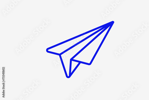paper airplane illustration in line style design. Vector illustration. 