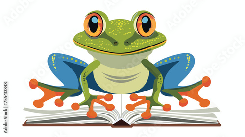 Story TIme - Frog flat vector isolated on white background