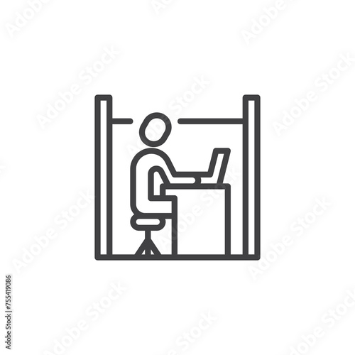 Office Cubicle line icon