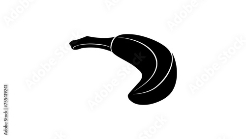 banana emblem, black isolated silhouette
