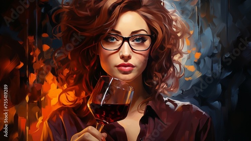 Girl with Wine