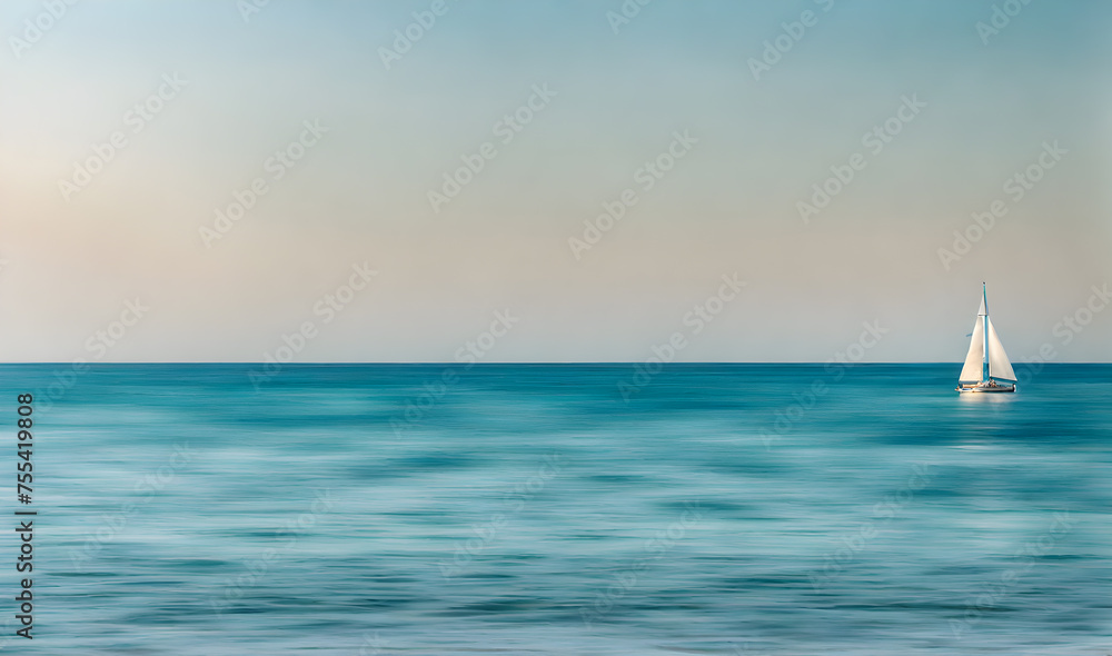 Obraz premium Azure ocean sailboat scene
