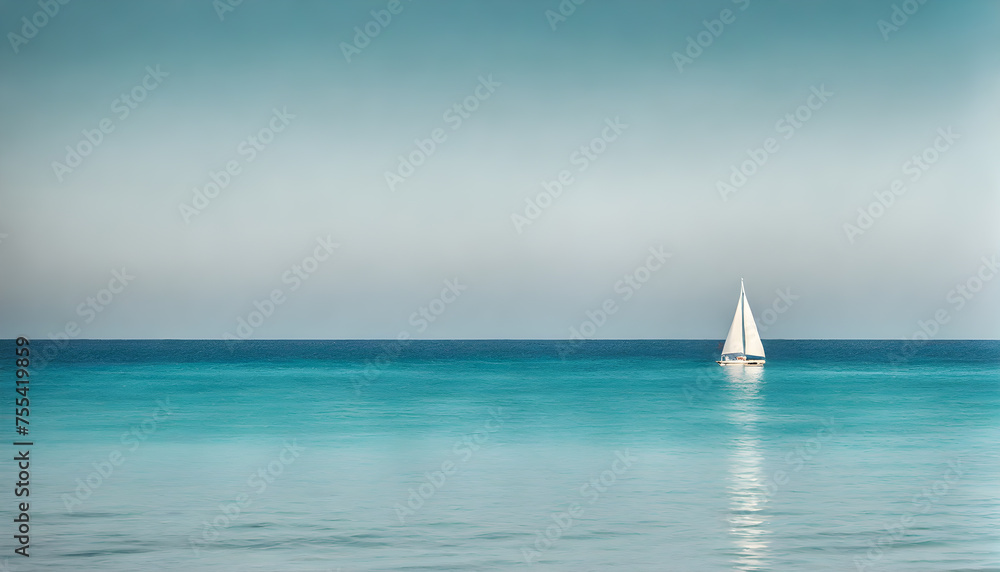 Obraz premium Azure ocean sailboat scene
