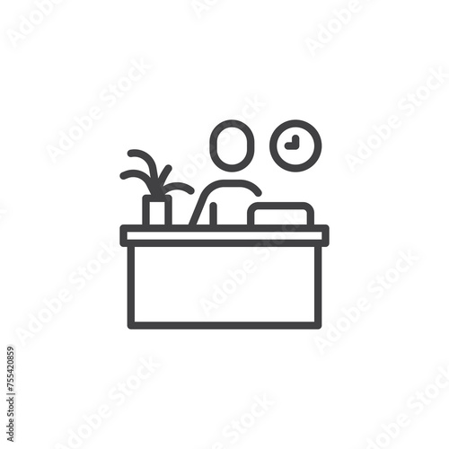 Office Reception line icon