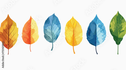 vector colored leaf elements leaf flat vector isolated