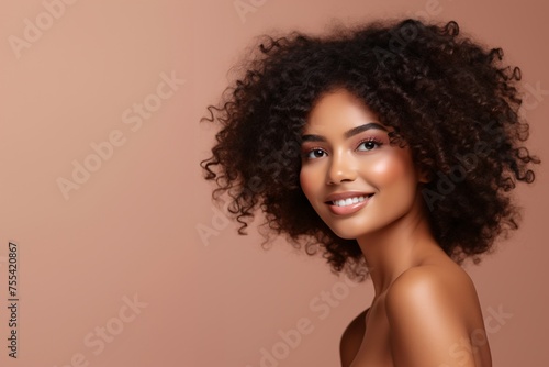 Smiling Woman With Curly Hair
