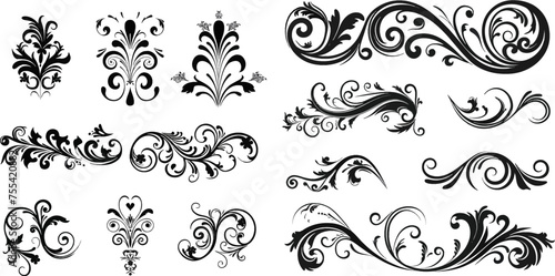 Collection decorative borders and swirls