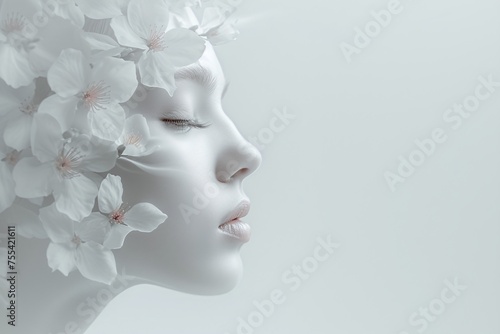 Woman Adorned With White Flowers © provectors