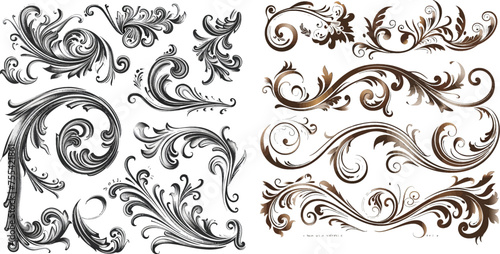 Set vector flourishes. Calligraphic and page decoration design elements