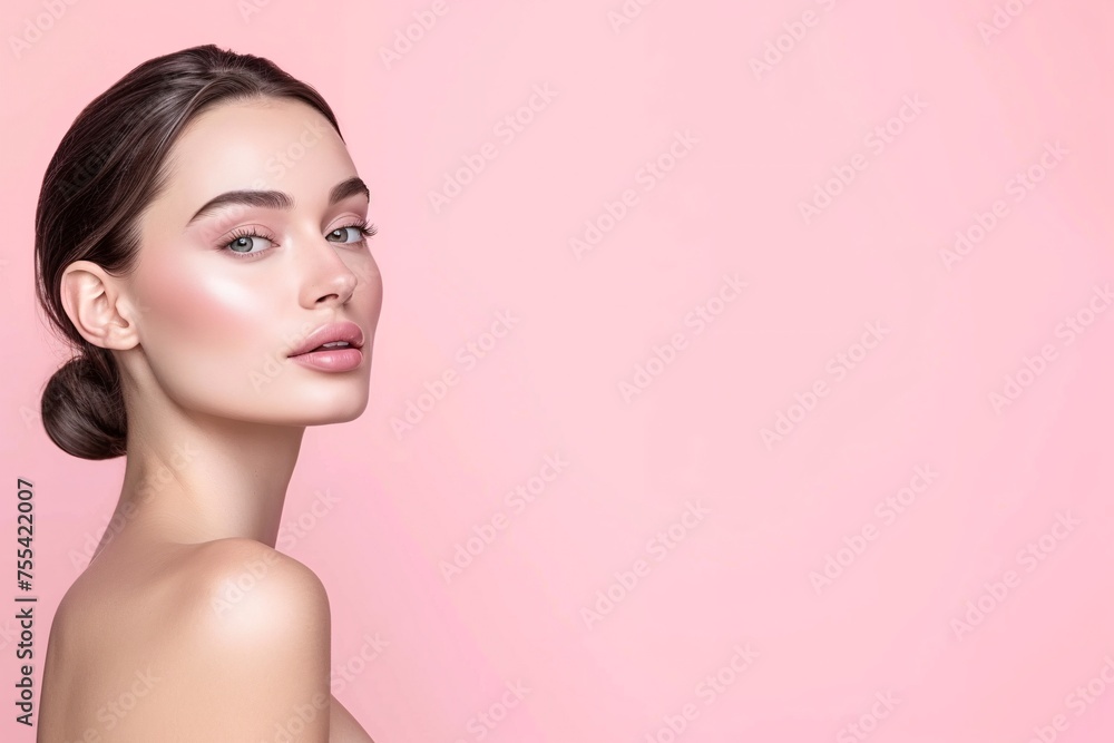 Serene Beauty: Woman With Natural Clean Complexion Serene Beauty: Woman With Natural Clean Complexion