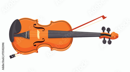 violin illustration with flat style flat vector isolated