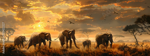 Gentle Giants: The Elephants' Silent March