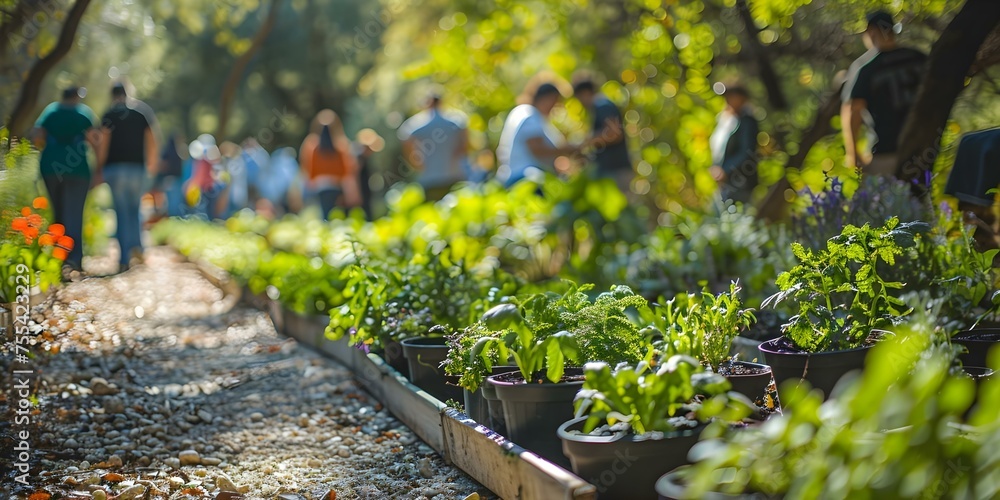 Lively Community Garden People of All Ages Participating . Concept ...