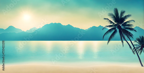 Tranquil Azure Ocean Beach Scene