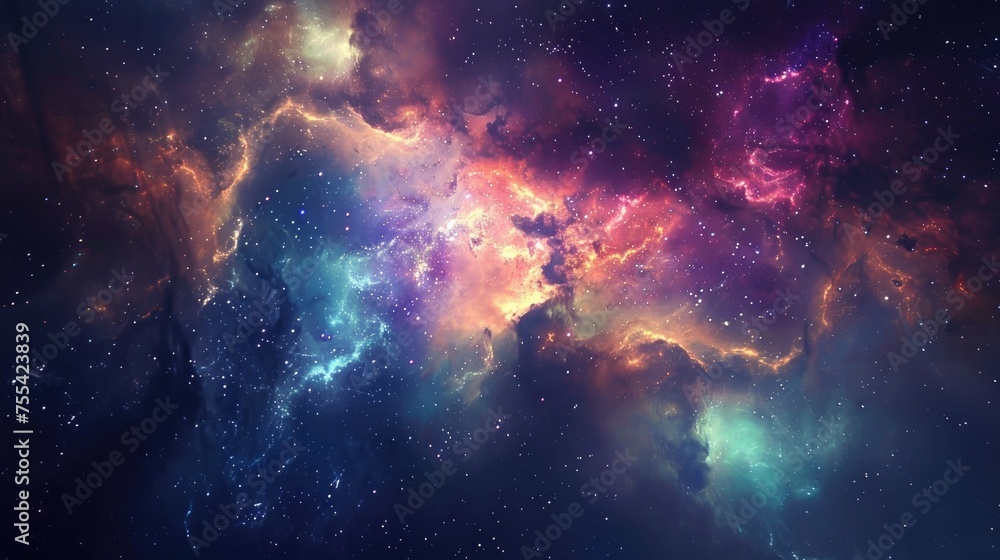 Fototapeta premium Nebulous galaxy cloud background