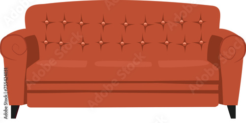 Brown couch sofa set illustration design