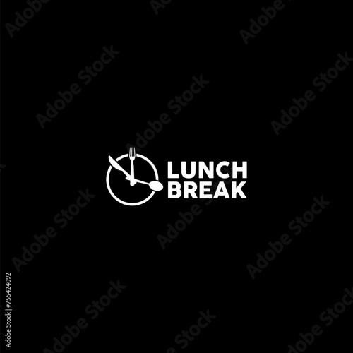 Lunch break icon isolated on dark background