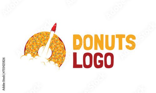 vector flat design donuts logo template