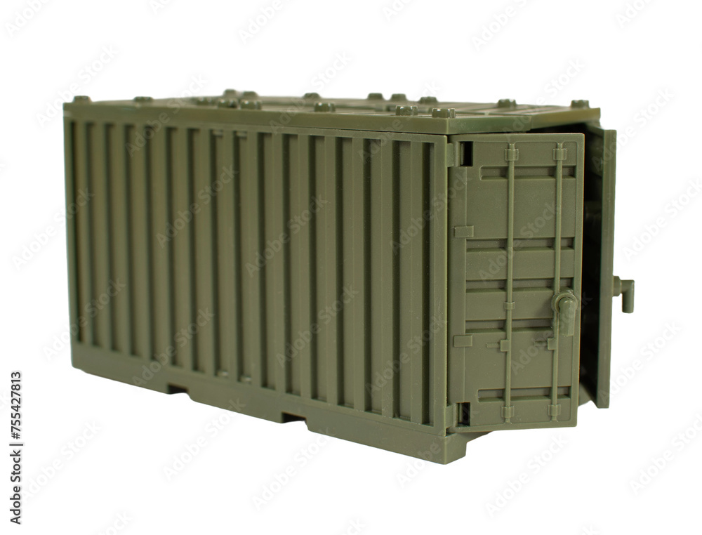 A green container with a door is shown on a white background A green container with a door is shown on a white background