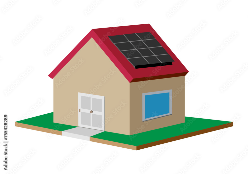 Icono de casa sostenible con placa solar. Arquitectura sostenible. Energía solar Icono de casa sostenible con placa solar. Arquitectura sostenible. Energía solar