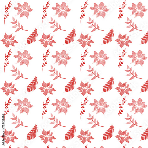 Seamless floral blossom pattern art design print fabric illustration vector © melisa