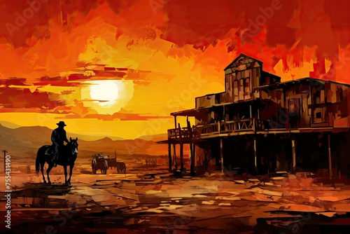 Sunset Confrontation: Wild West Saloon Adventure photo