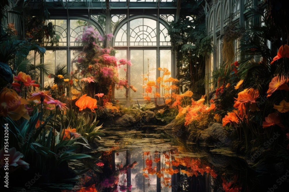 Blooming Wonders: Botanical Garden Splendor - obrazy, fototapety, plakaty 