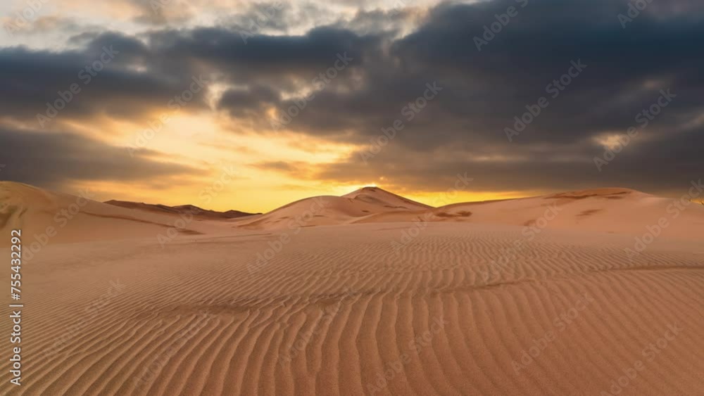 Timelapse of sunset over the sand dunes in the desert. Sahara desert Timelapse of sunset over the sand dunes in the desert. Sahara desert