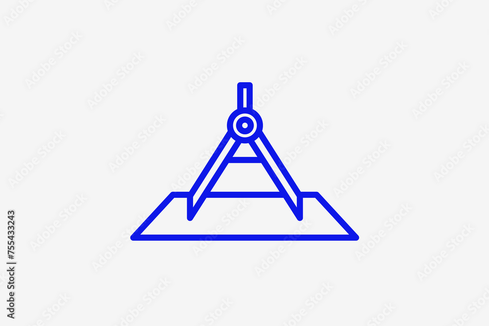 compass illustration in line style design. Vector illustration. compass illustration in line style design. Vector illustration.
