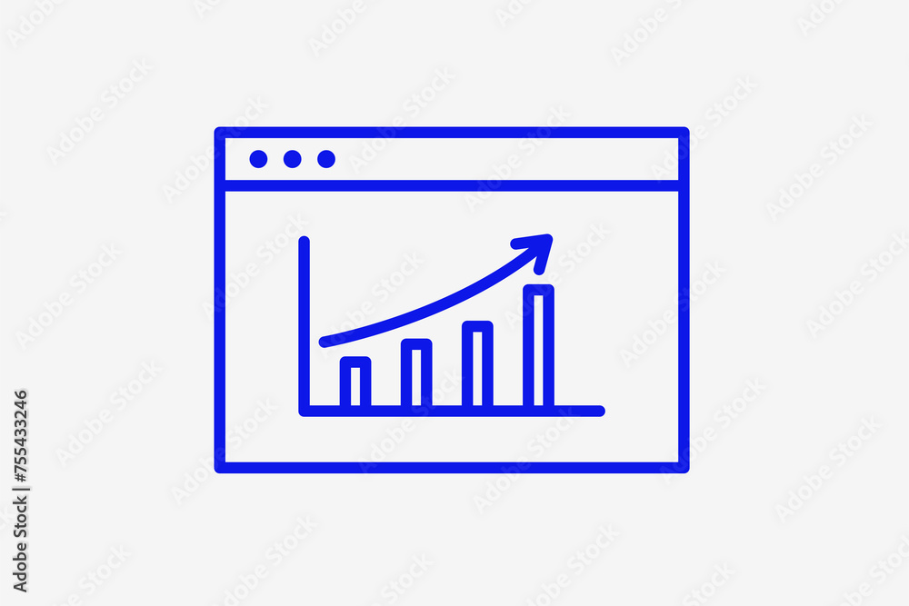 online chart illustration in line style design. Vector illustration. online chart illustration in line style design. Vector illustration.