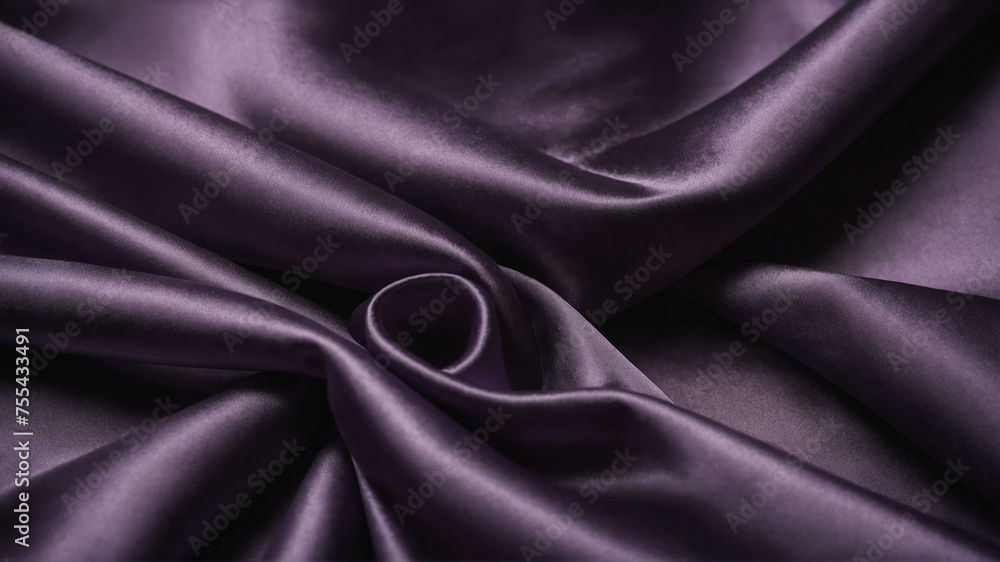 Silk satin fabric background in eggplant color. Highly detailed and wavy texture. AI-Generated Silk satin fabric background in eggplant color. Highly detailed and wavy texture. AI-Generated