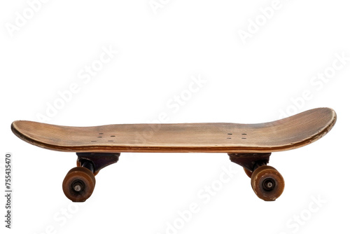 thin wooden skate board on transparency background PNG