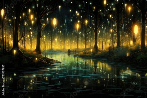 Firefly Fantasy  Illuminated Grove Dreamscape