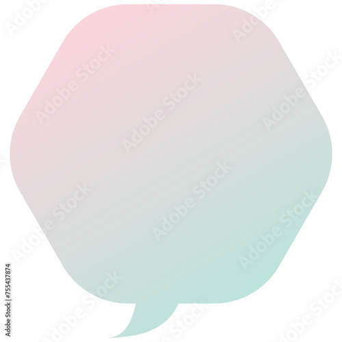 吹き出しのイラスト5【パステルカラーの2色グラデーション（ピンク・緑）】