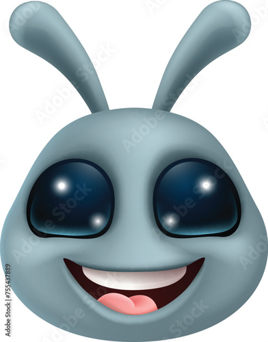 An alien grey or gray fun cartoon character mascot