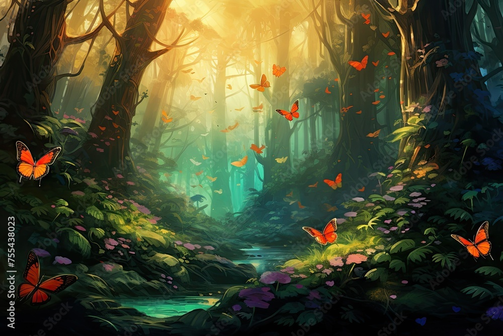 Enchanted Forest Escape: Where Butterflies Shine