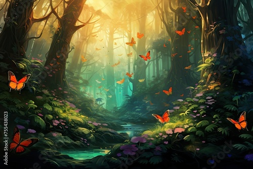 Enchanted Forest Escape  Where Butterflies Shine
