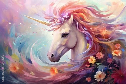 Meadow Serenity  Ethereal Unicorn Dreams Unfold