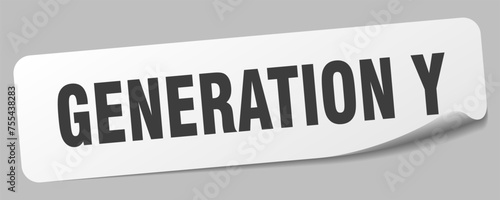 generation y sticker. generation y label