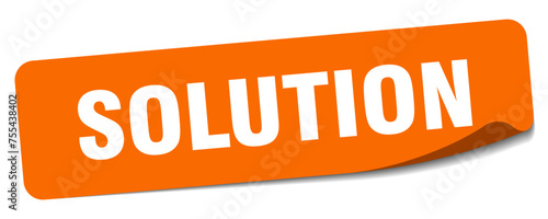 solution sticker. solution label