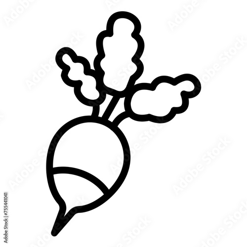 Vector Design Radish Ripple Icon Style